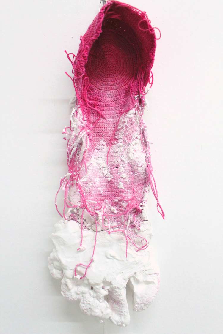 Sara Al Haddad, simple perplexes, 2012, crocheted thread and plaster, dimensions variable