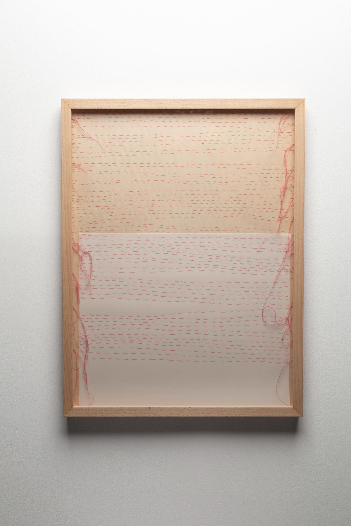 Sara Al Haddad, us, 2018, hand stitches on paper and polyester film paper, set of 4: 63.7x48.5cm (each)